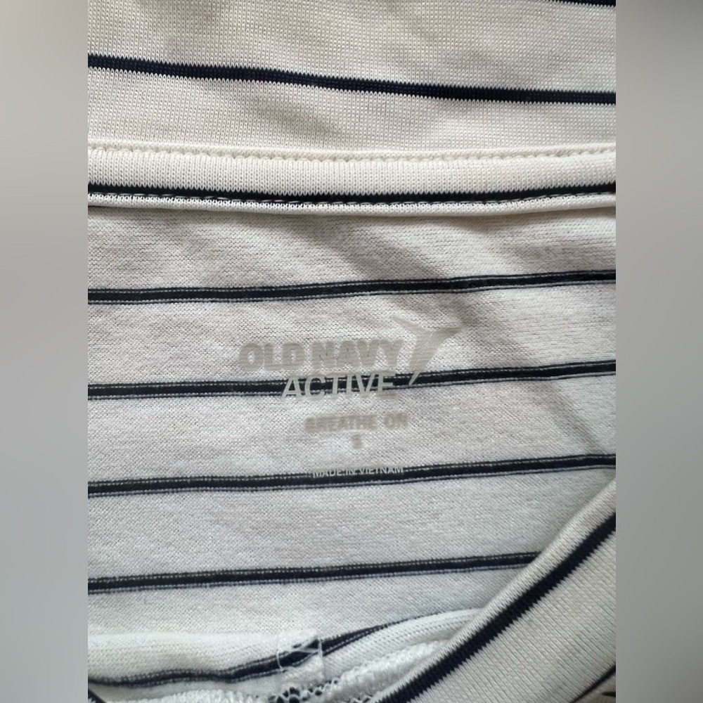 Old navy womens active knot front long sleeve white black stripe small - Picture 3 of 3